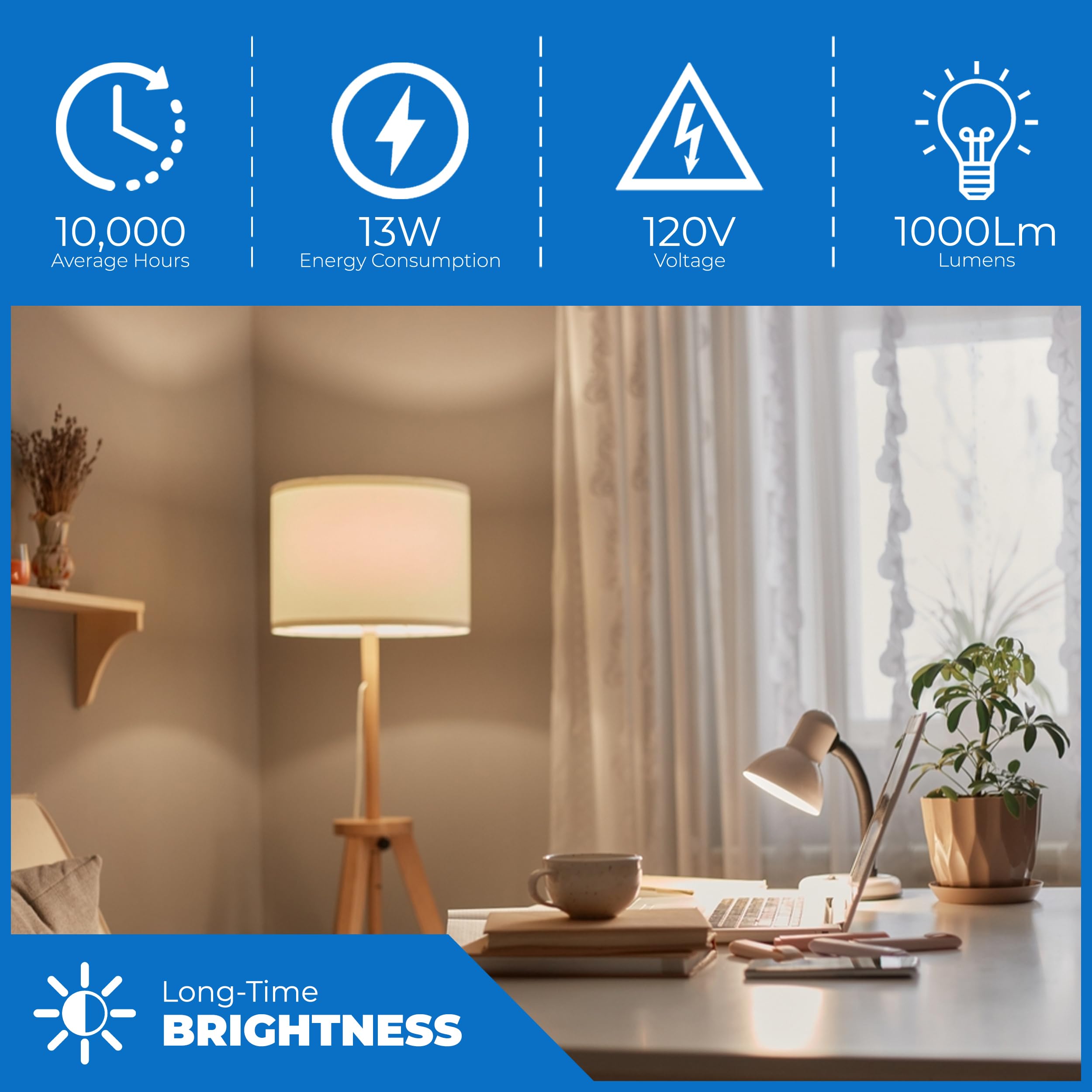 OHLECTRIC MLS13GUSWW spiral bulb installed in a lamp provides soft ambience.
