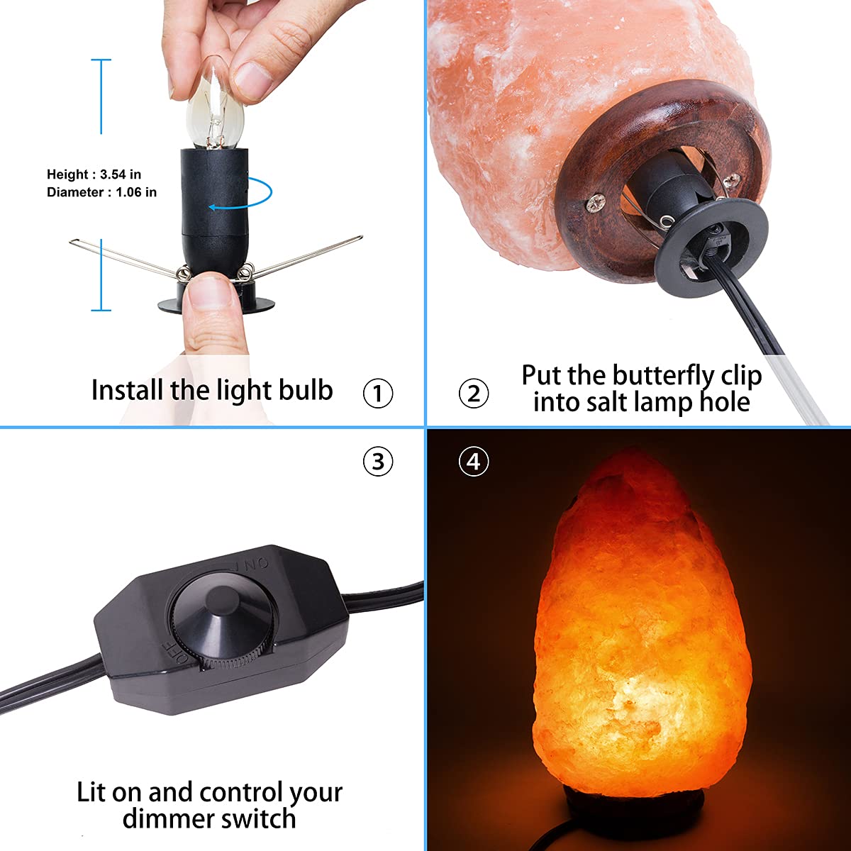 OHLGT metal clip design cord securing lamp base