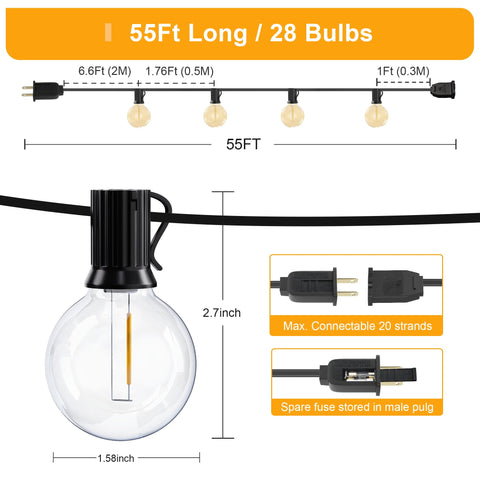 OHLUX 26-dimmable G40 bulbs provide adjustable brightness for evenings