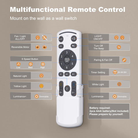 Ohniyou 42-inch fan with 3000K-6000K color temperatures for ambiance control.
