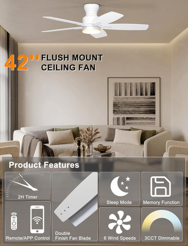 Ohniyou app-control ceiling fan demonstrating smartphone operation.