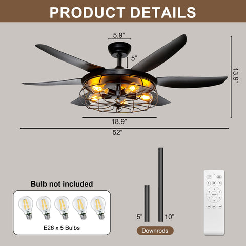 Ohniyou DC motor silent ceiling fan operates quietly in a bedroom