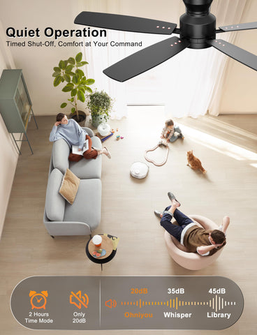 Ohniyou flush-mount design fits flat ceilings for a clean look.