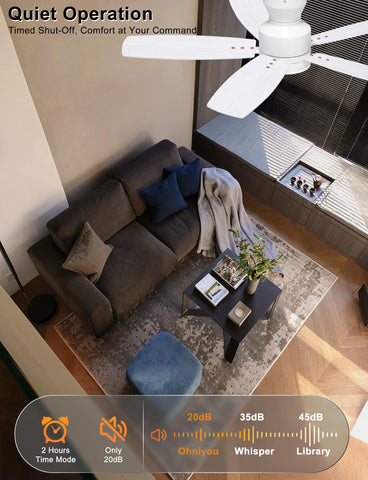 Ohniyou ultra-quiet DC motor operates softly for bedrooms.