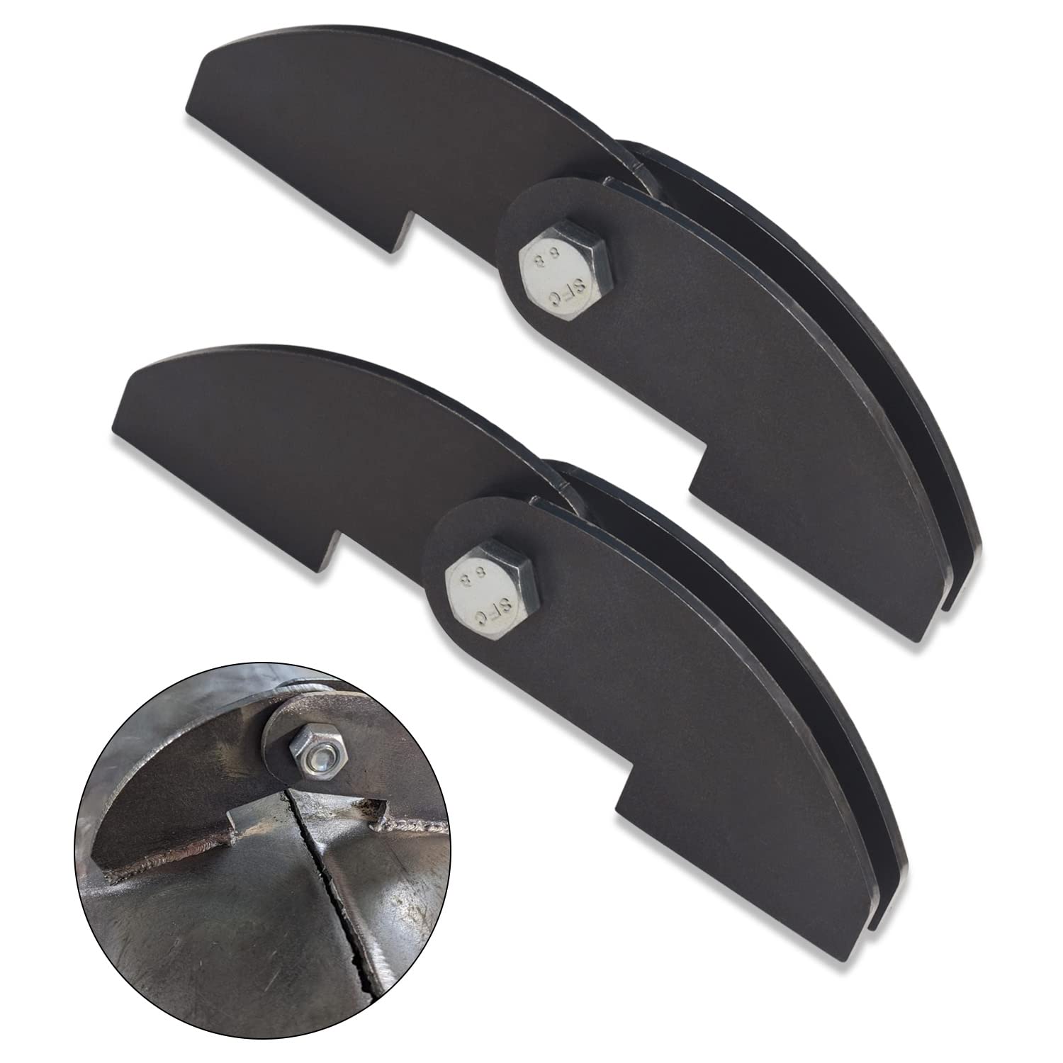 Ohoho BBQ smoker hinge 8x2.25 inch front view illustrates durable weld-on design for smoker doors.
