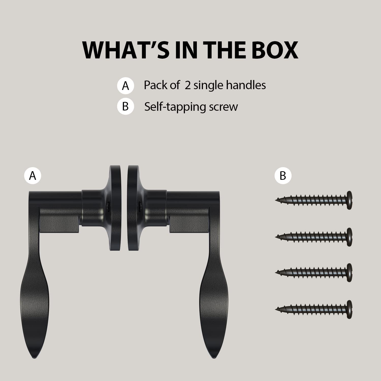 Ohuhu installation-ready dummy door handle kit with four self-tapping screws.
