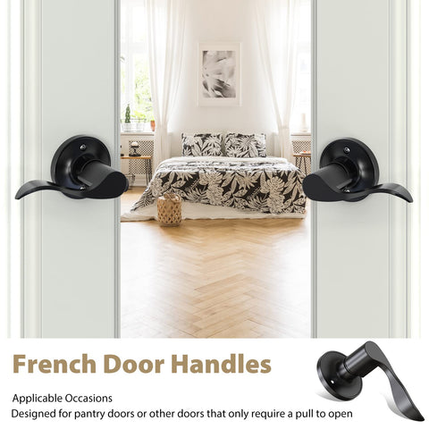 Ohuhu dummy door handle left-side installation, sleek interior door hardware.