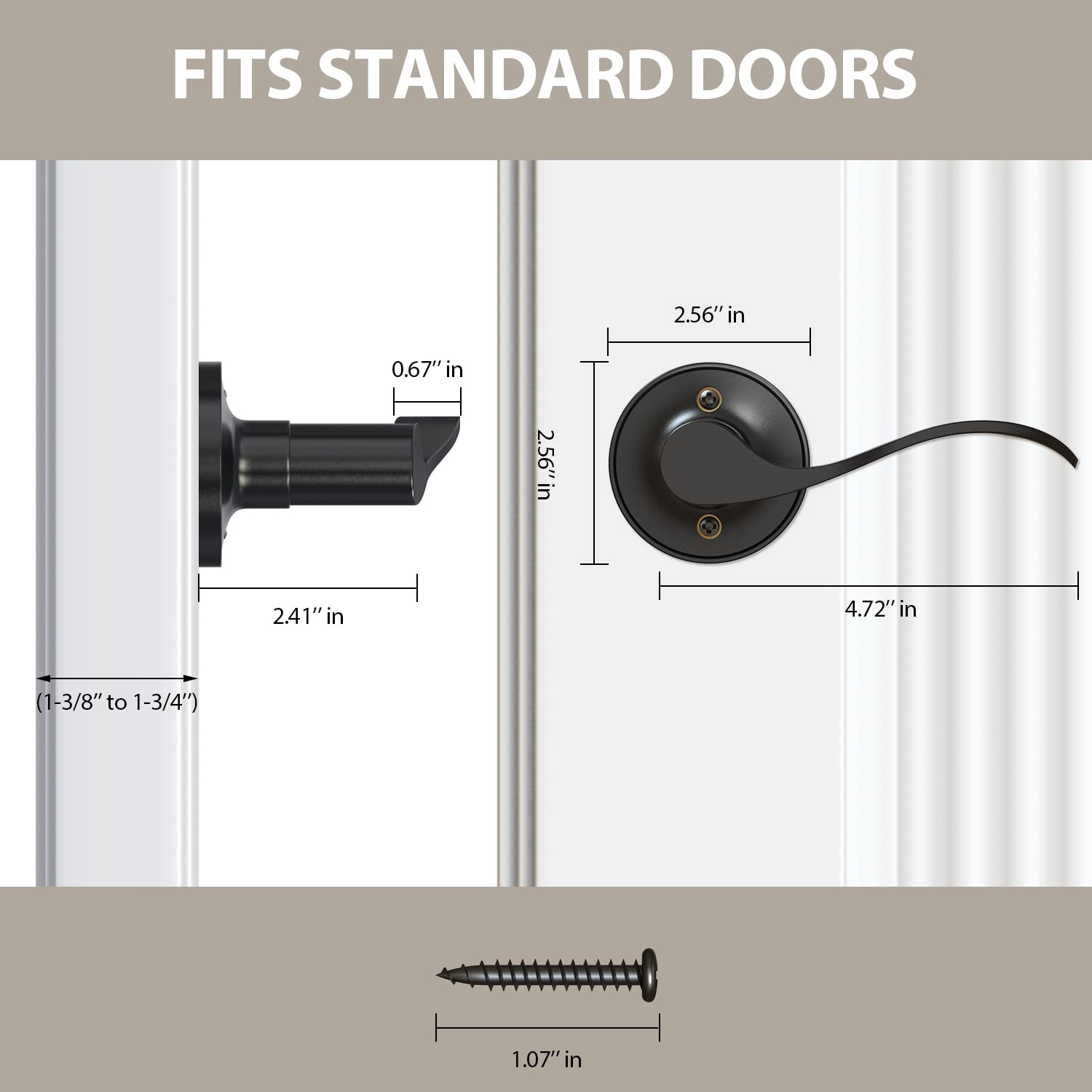 Ohuhu satin black profile dummy door handle, modern and traditional spaces.