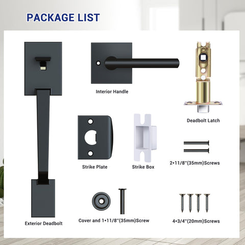 Ohuhu 60mm backset with adjustable latch bolt for versatile installation.