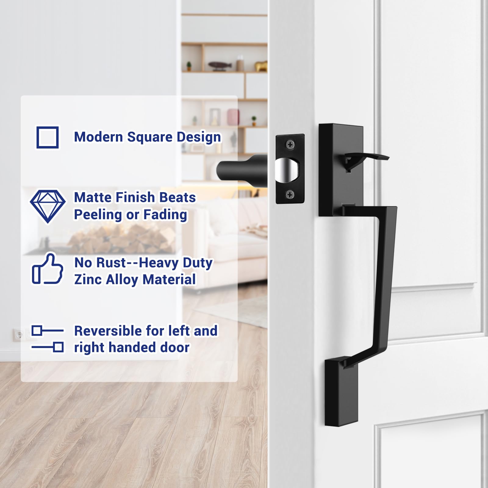 Ohuhu 70mm backset option for thicker doors and secure fit.