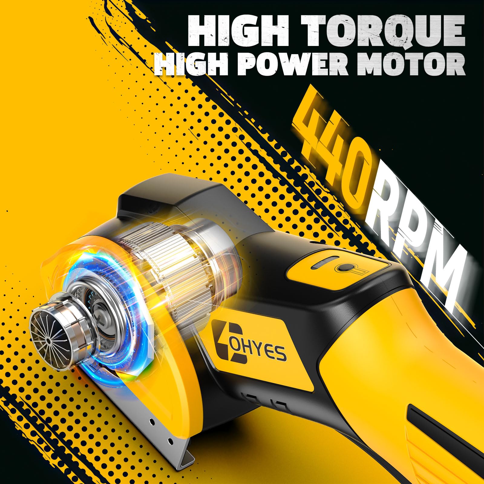 ohyes 440rpm motor delivering smooth cuts on multiple materials