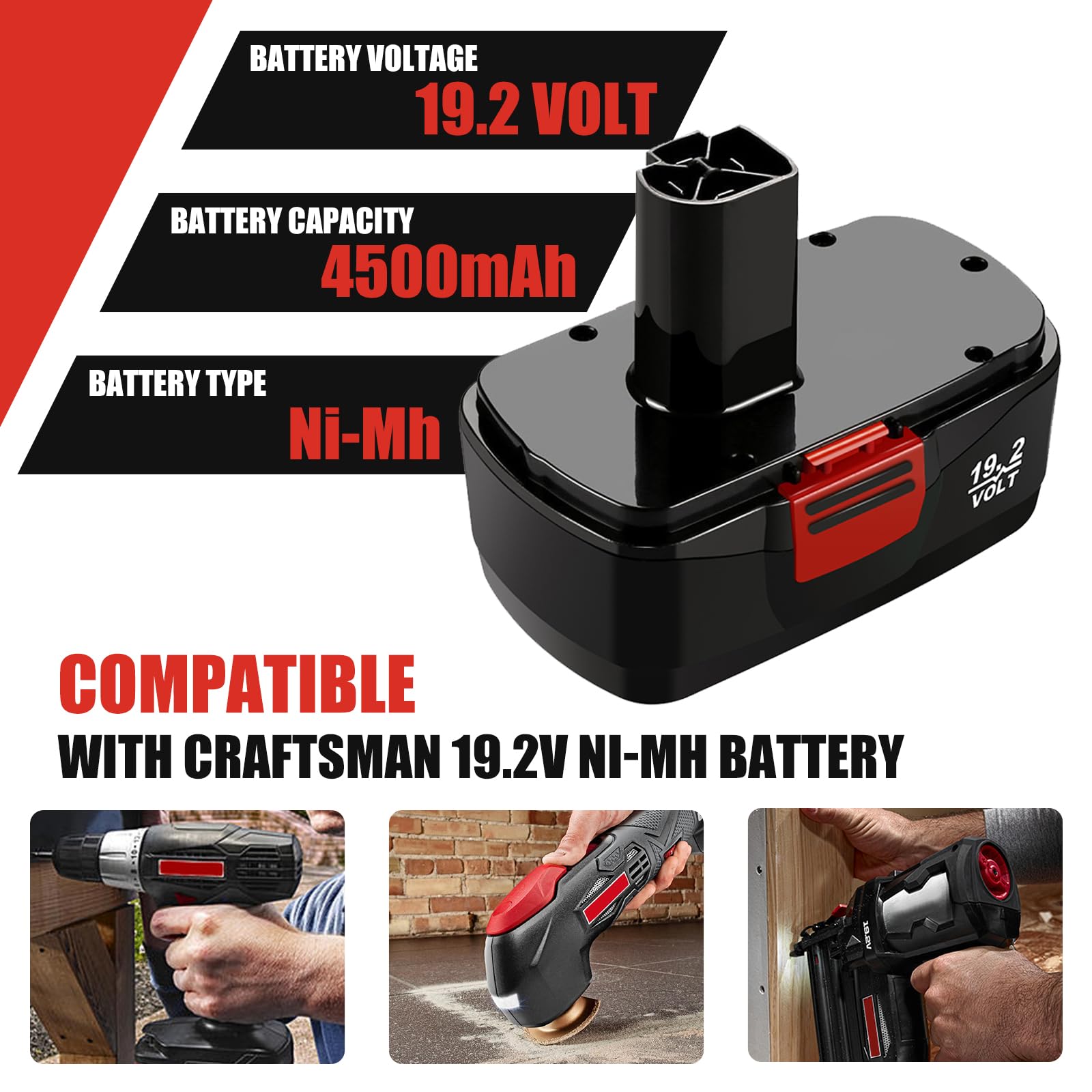 OHYES BAT 19.2V charger for Craftsman cordless tools.