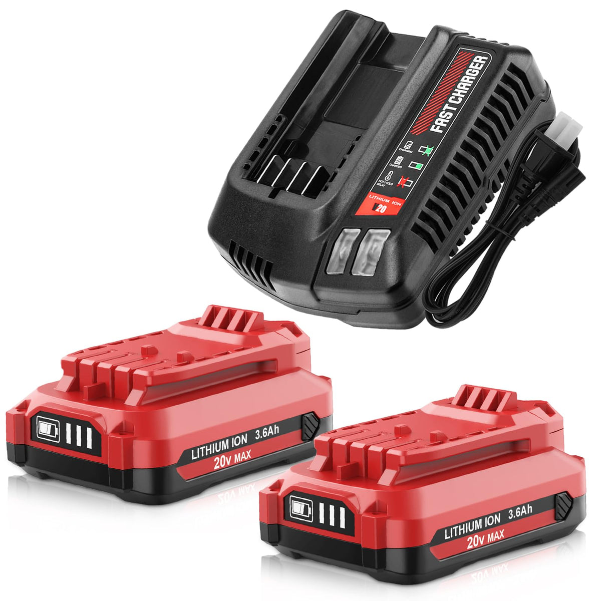 OHYES BAT 2Pack 20V battery CMCB202 front view for Craftsman power