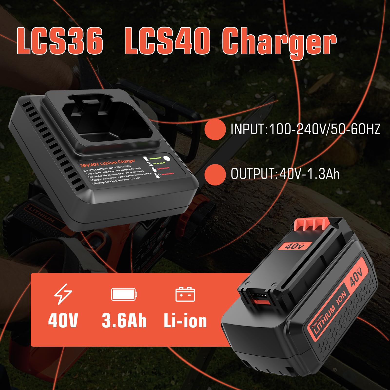 OHYES BAT 3600mAh 40V lithium battery for extended outdoor tool runtimes