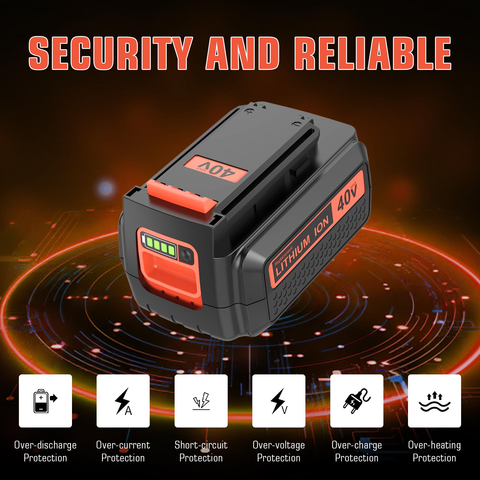 OHYES BAT Black & Decker 40V compatibility for LBX2040 and related models