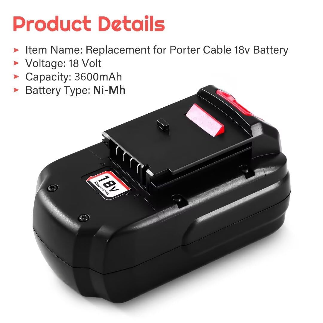 OHYES BAT PC18B replacement battery compatible with Porter Cable 18V