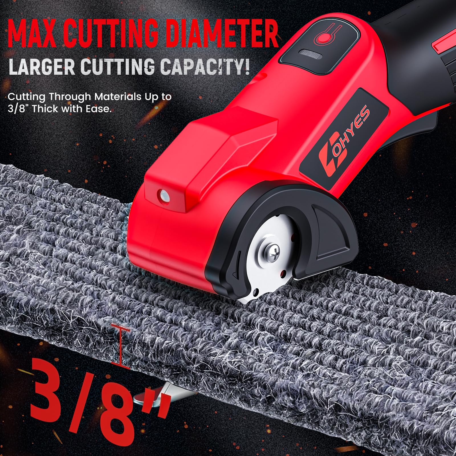 Ohyes cordless electric scissors Milwaukee 18V slicing plastic effortlessly