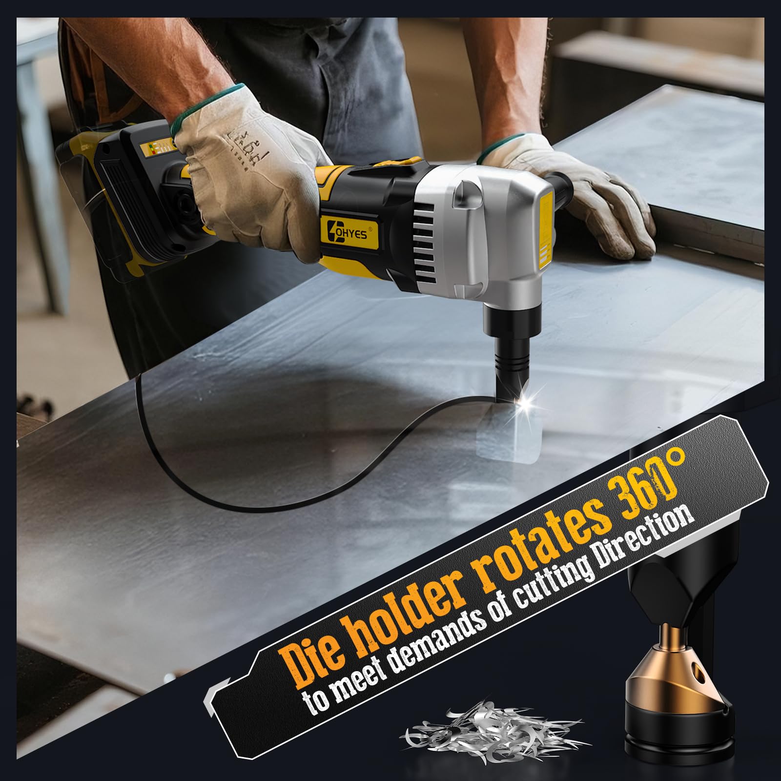 ohyes metal nibbler ergonomic handle reduces fatigue during long jobs