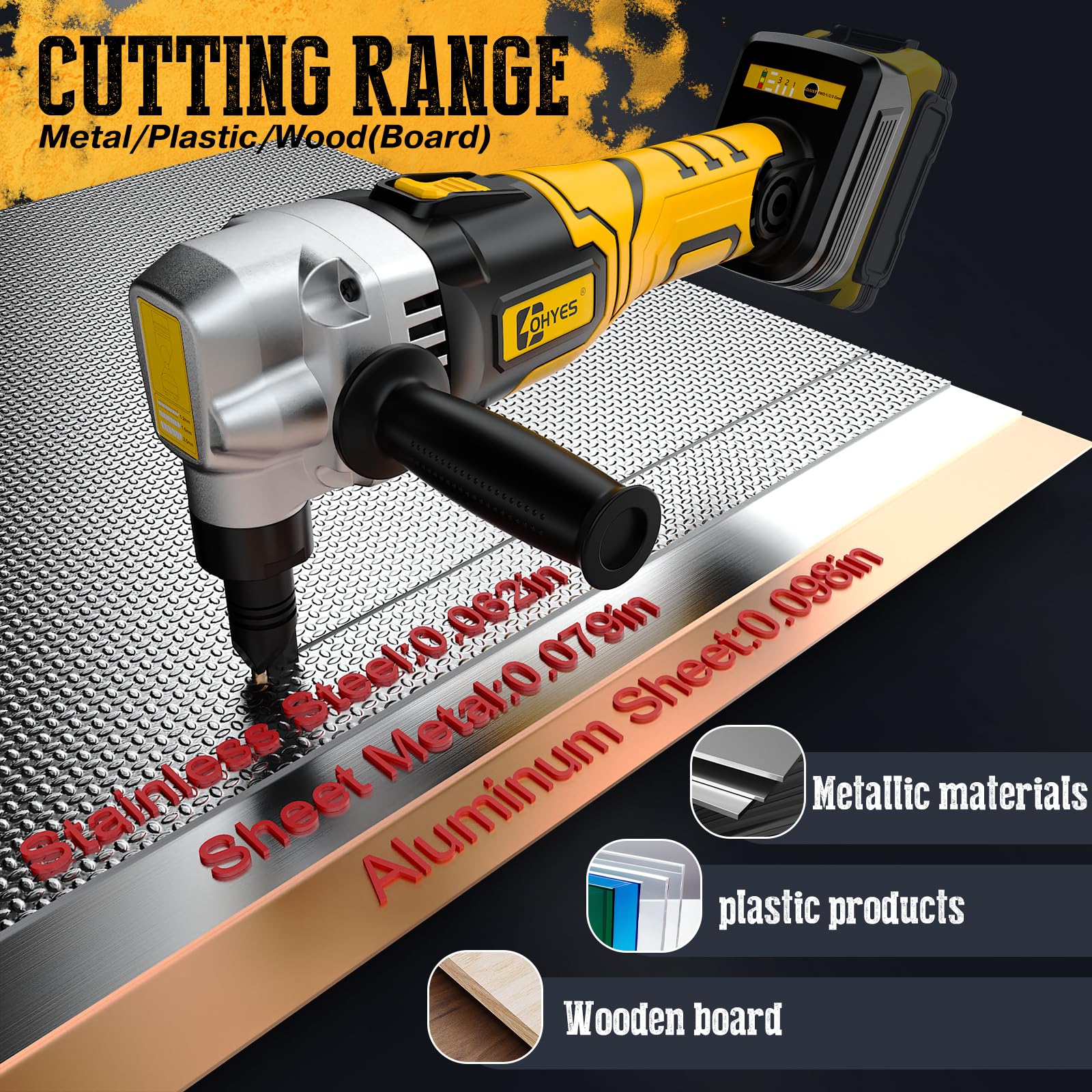 ohyes metal nibbler variable speed control adapts to material thickness
