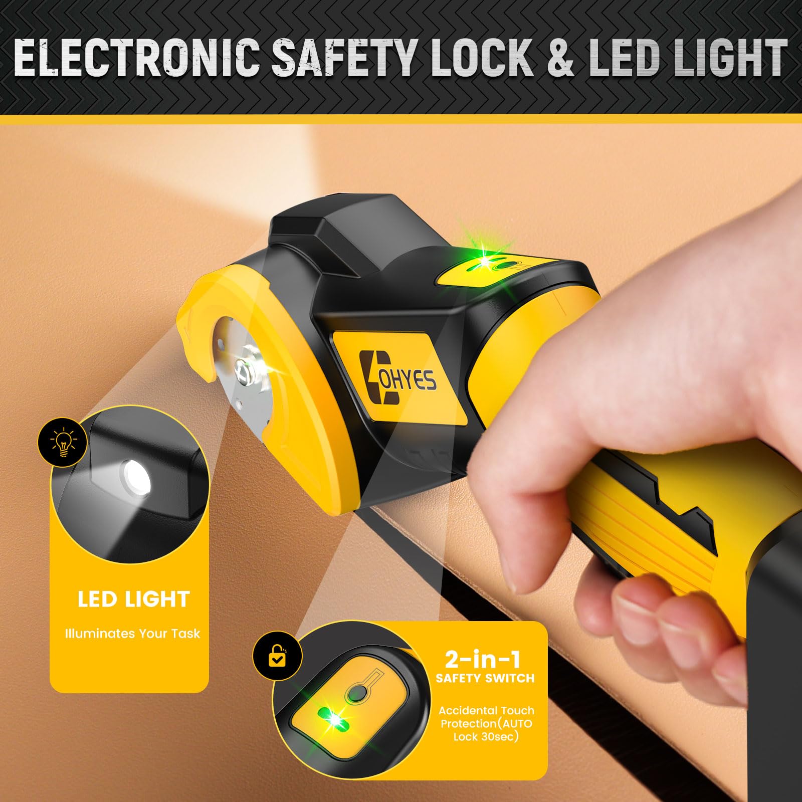 ohyes one-touch safety feature for easy access and protection