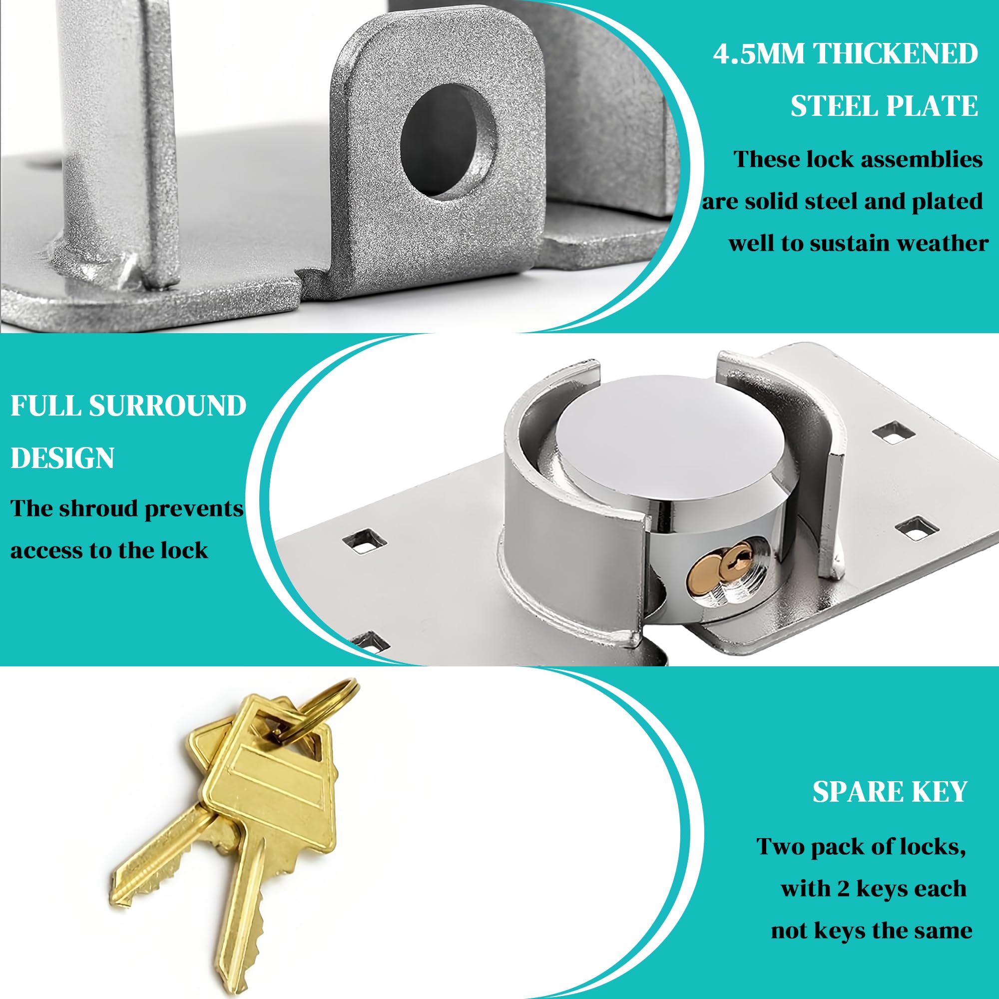 OIHYA powder coated hasp assembly for durable outdoor use.