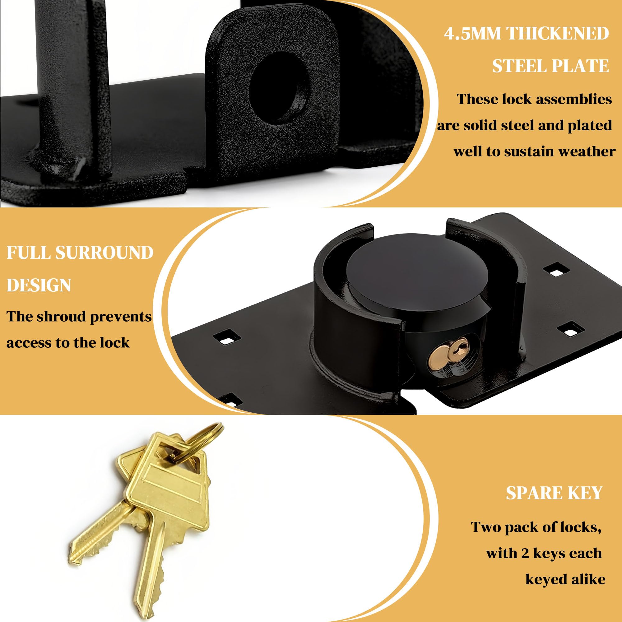 OIHYA hasp assembly shown for easy mounting and maximum strength.