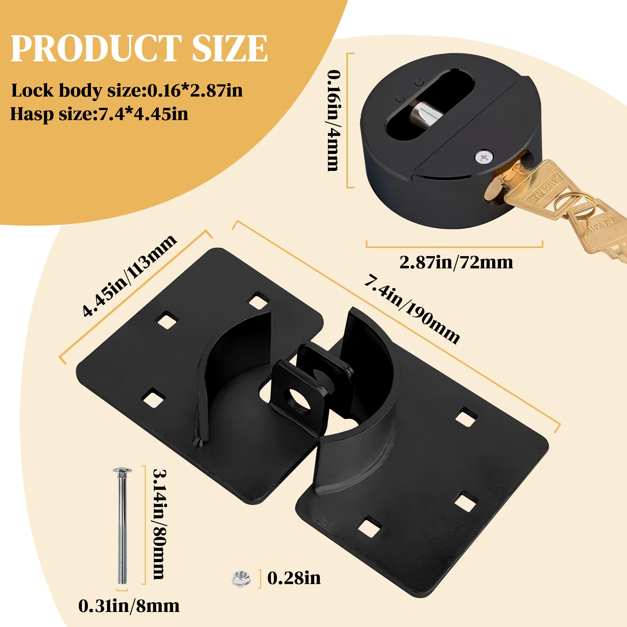 OIHYA hidden shackle design minimizes exposed metal to deter tampering.