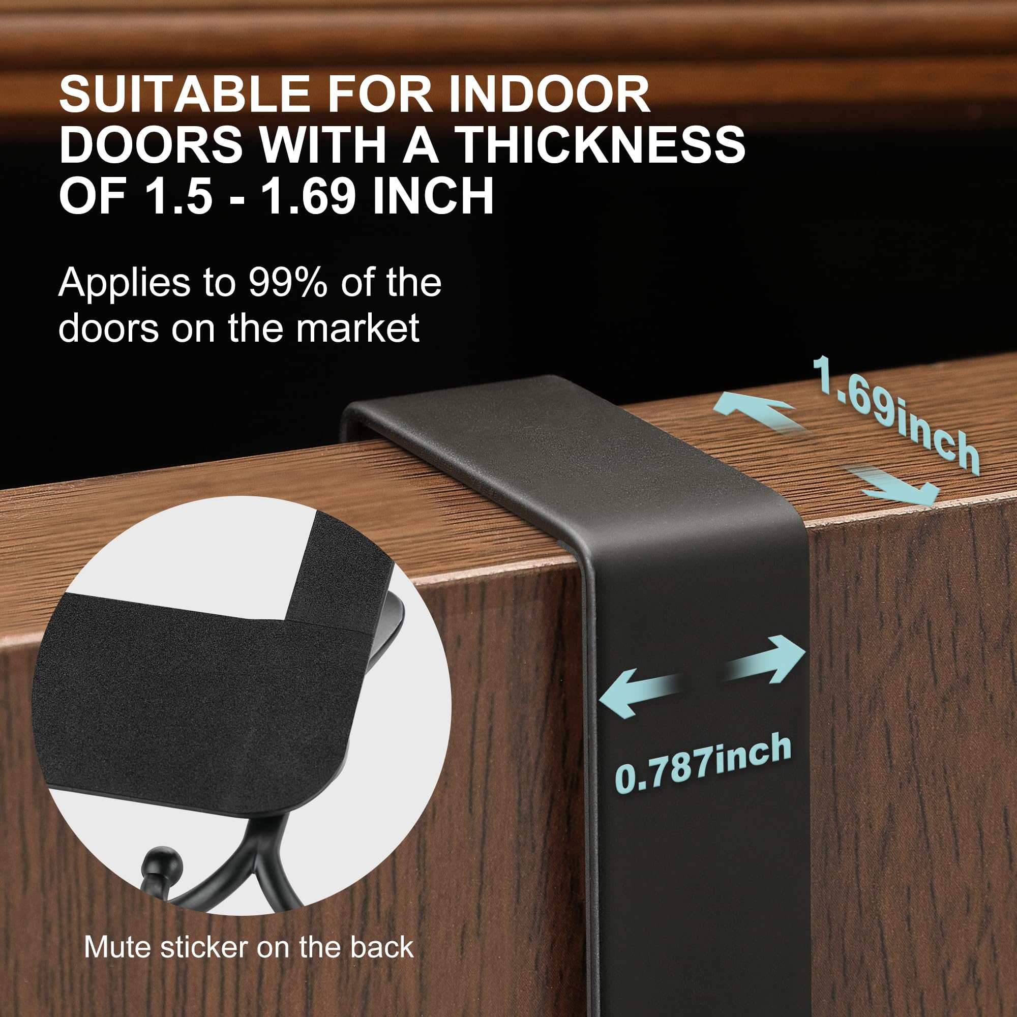 OIM OMIIOMIO soft sponge back protects doors and reduces noise during use.