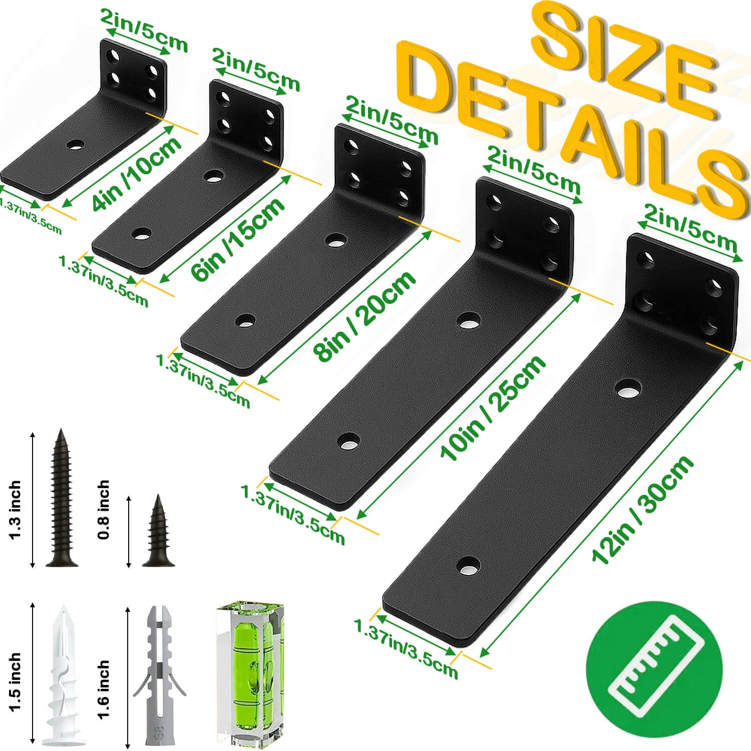 OIVGGUR 160 lbs load capacity per bracket supports practical, high-use shelves