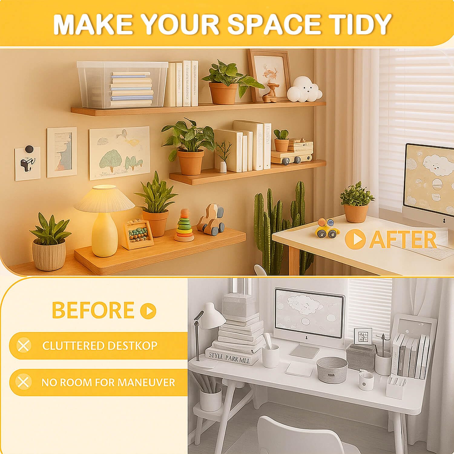 OIVGGUR easy-to-install DIY shelving for closets, kitchens, or garages.
