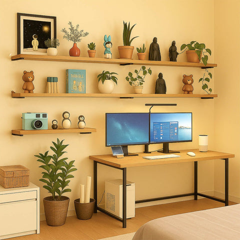OIVGGUR L-bracket wall support in black coating provides sturdy, long-lasting support