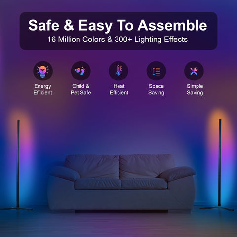 Oizuon corner-floor lamp remote control for quick adjustments.