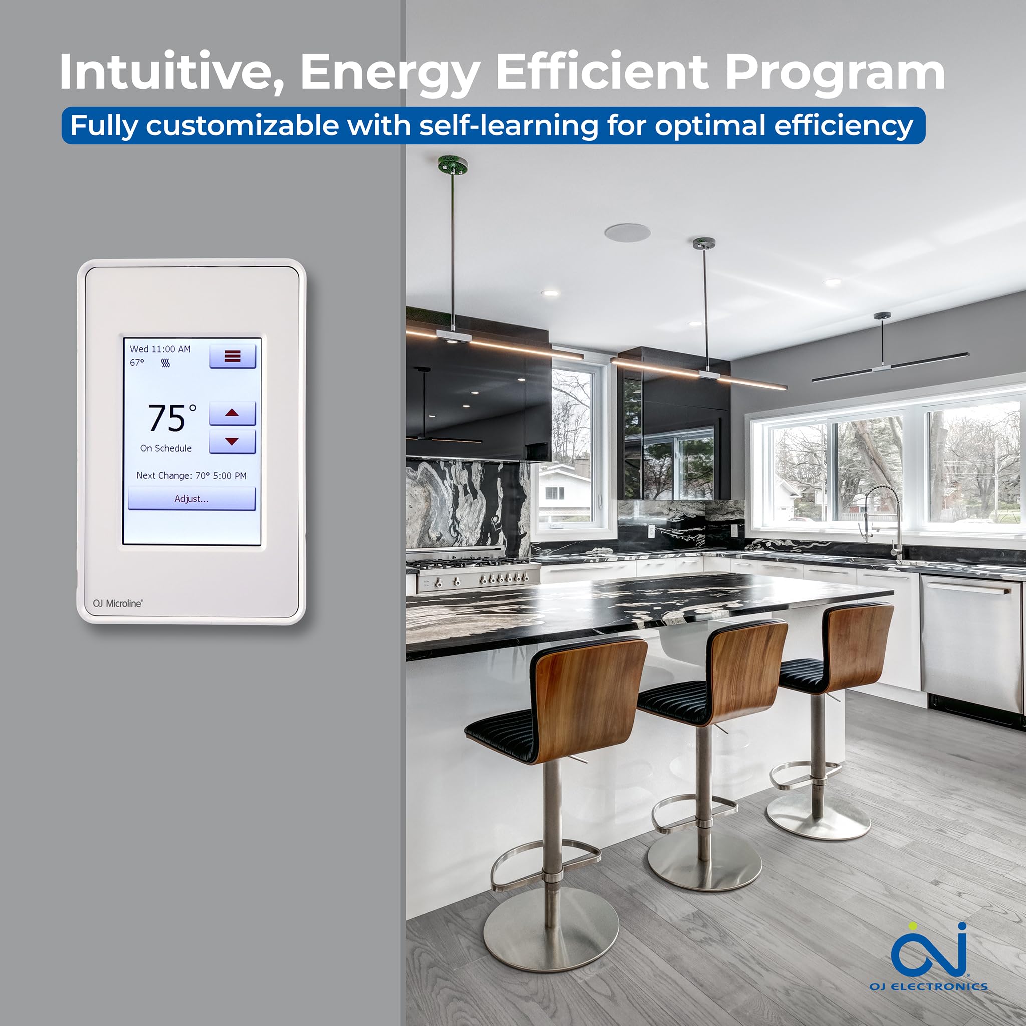 OJ Microline UDG4-4999 open-window mode detects cooling drafts to adjust comfort.