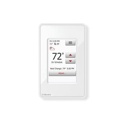 OJ Microline UWG4 WiFi thermostat with touchscreen for convenient remote control.