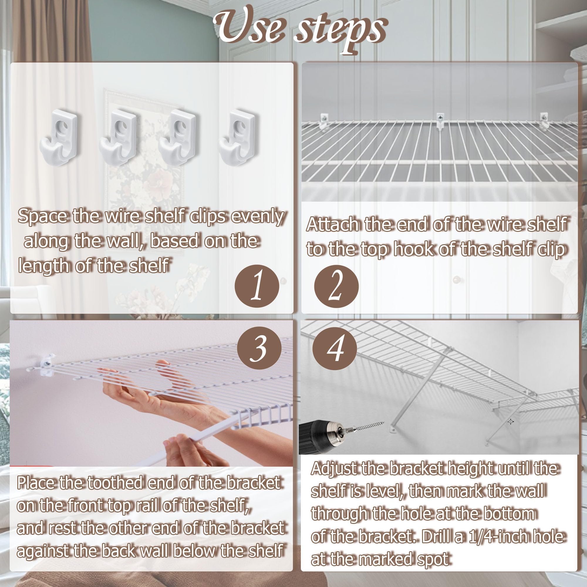 Ojeemii closet and garage spaces organized with durable brackets