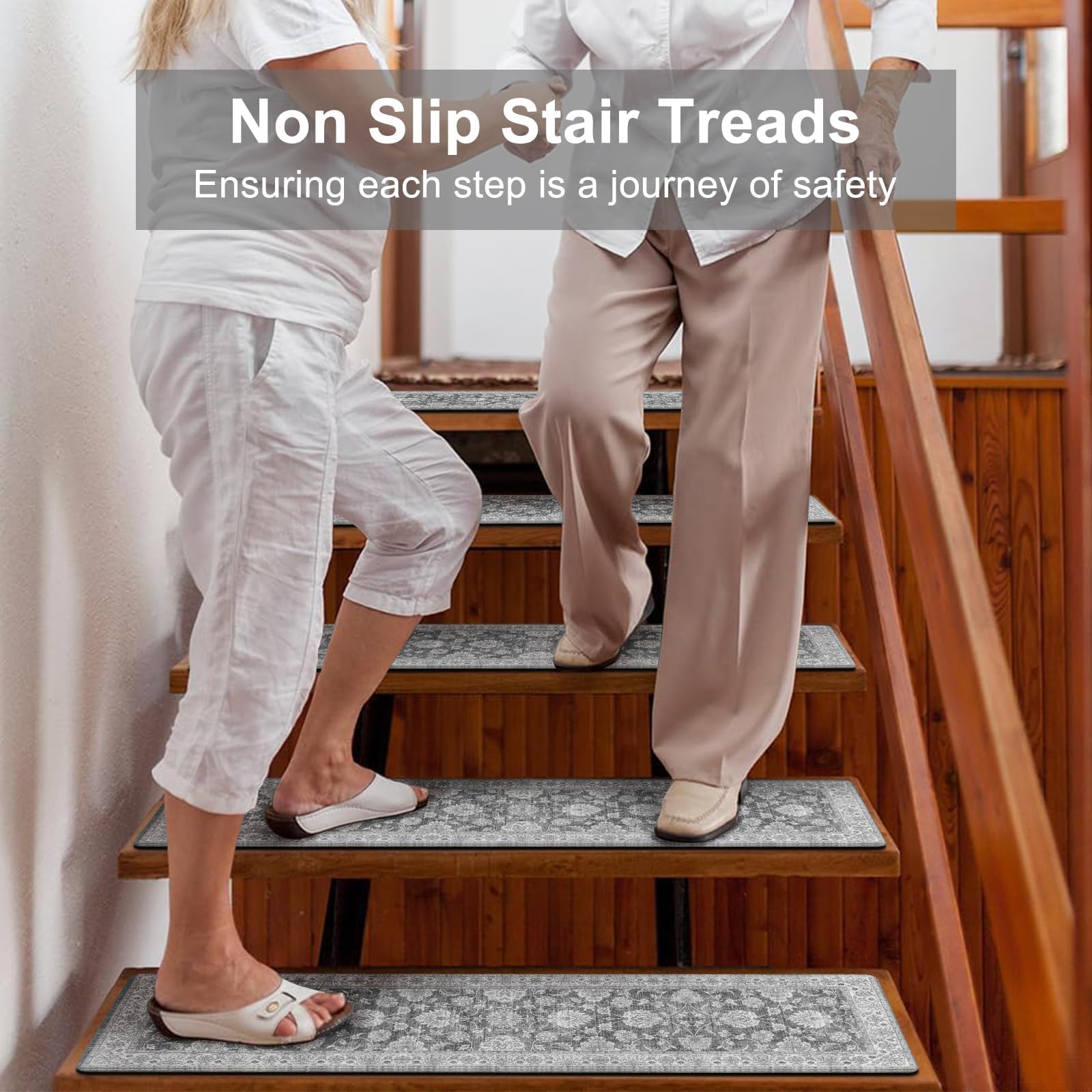 OJIA stair treads install without adhesive and remove cleanly