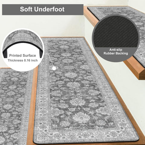 OJIA stair treads protect wooden stairs and stay in place