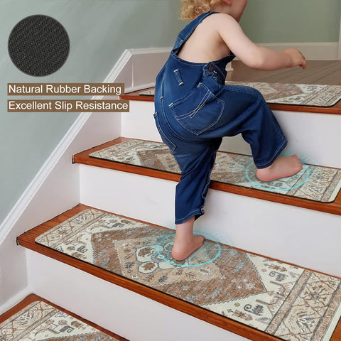 OJIA stair treads dog-friendly anti-slip for pets and seniors.