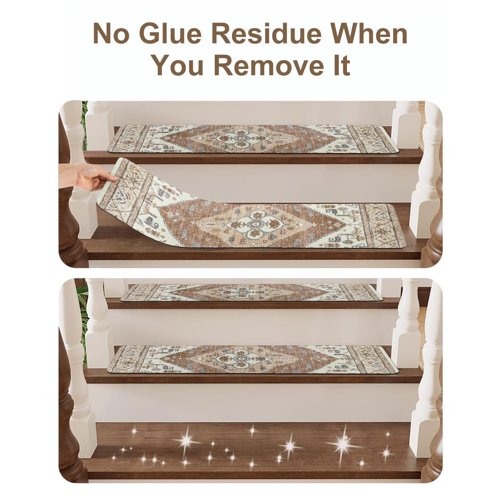 OJIA stair treads stair mats protect wood stairs from wear.