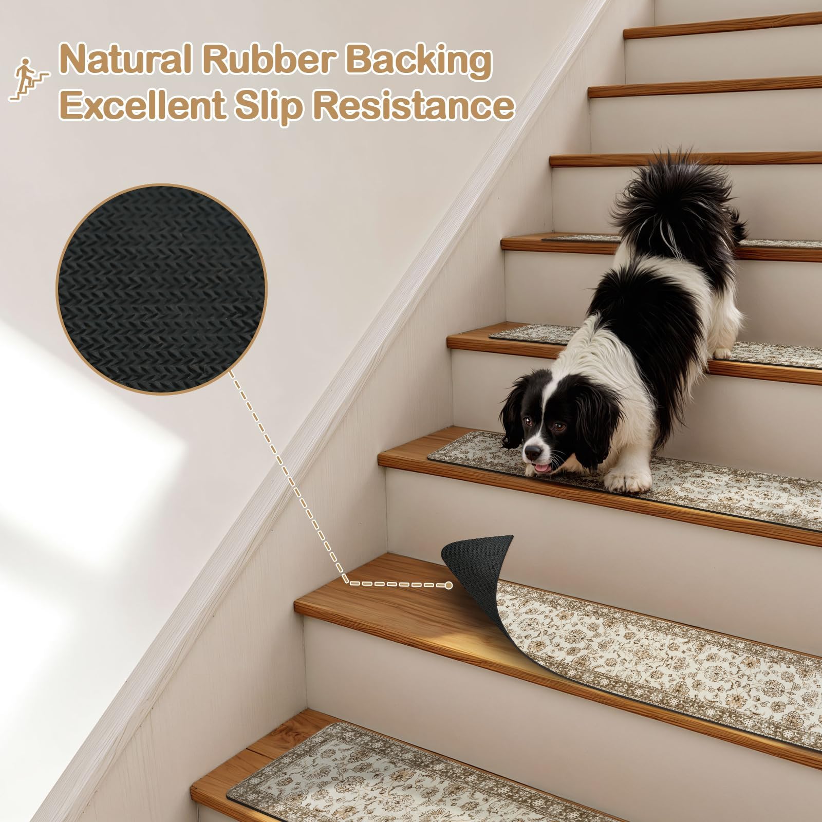 OJIA Vintage stair treads soft cushioned step enhances comfort while climbing