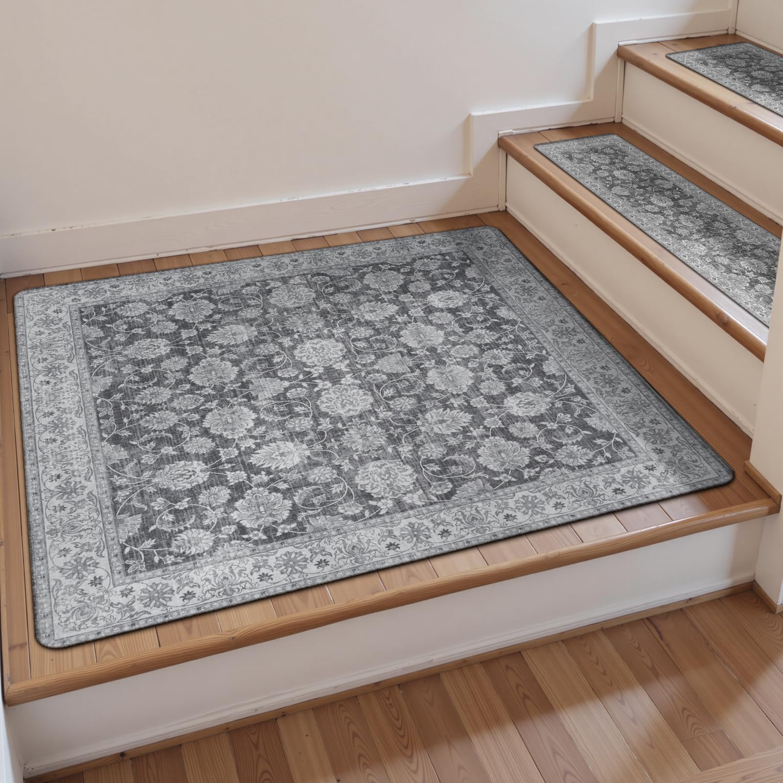 OJIA washable stair runner cleanly maintains dust-free stairs.
