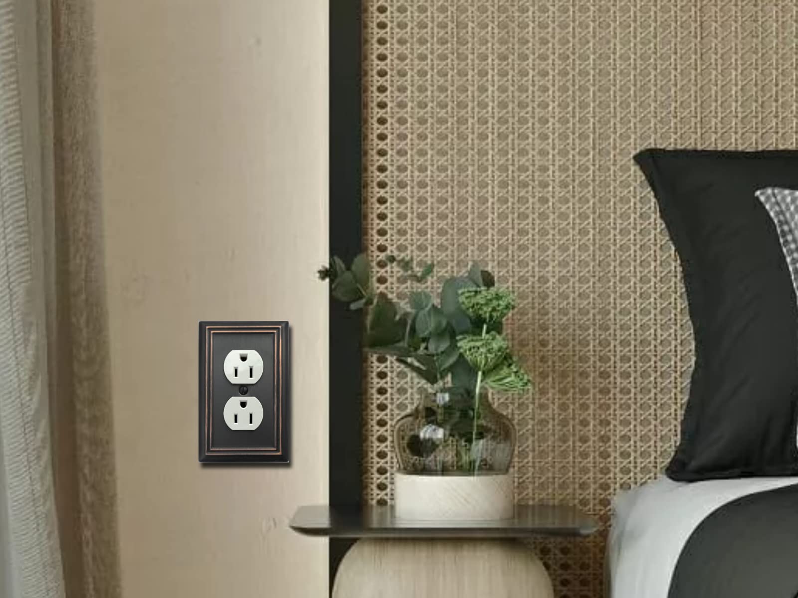 OKAWYC Adler wall plate complements lighting and cabinetry for cohesive decor