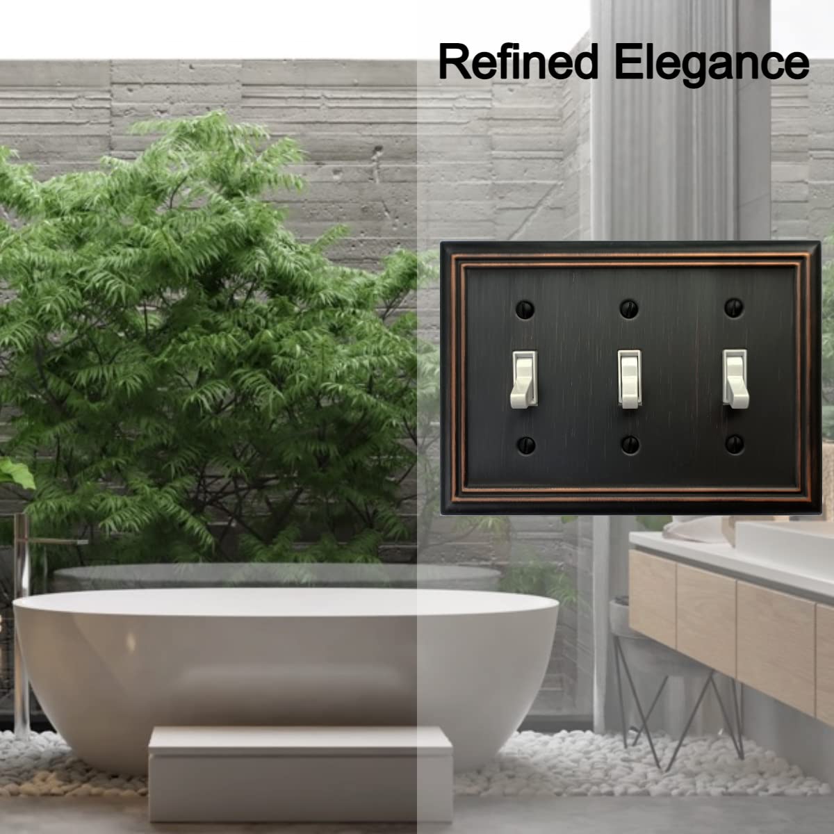 OKAWYC Adler 3-gang wall plate in a living room boosts decor