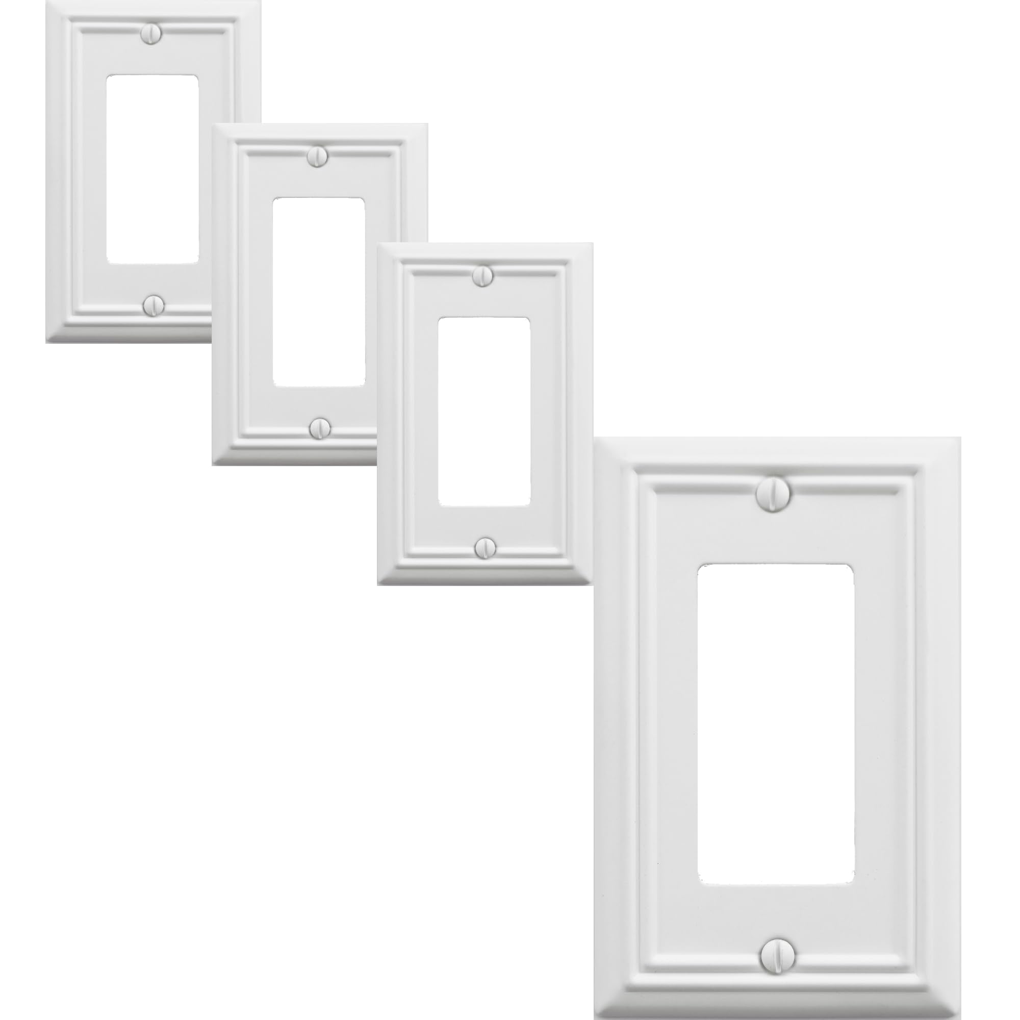 OKAWYC Adler wall plate white, four-pack, durable metal style for any room.