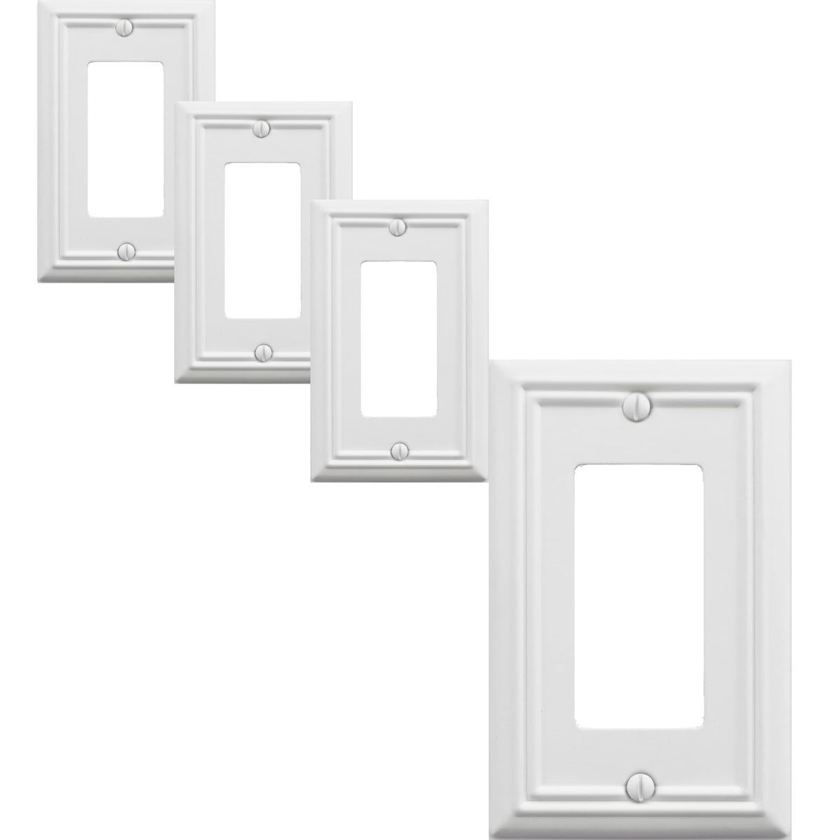 OKAWYC Adler wall plate white, four-pack, durable metal style for any room.