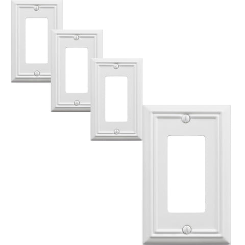 OKAWYC Adler wall plate white, four-pack, durable metal style for any room.
