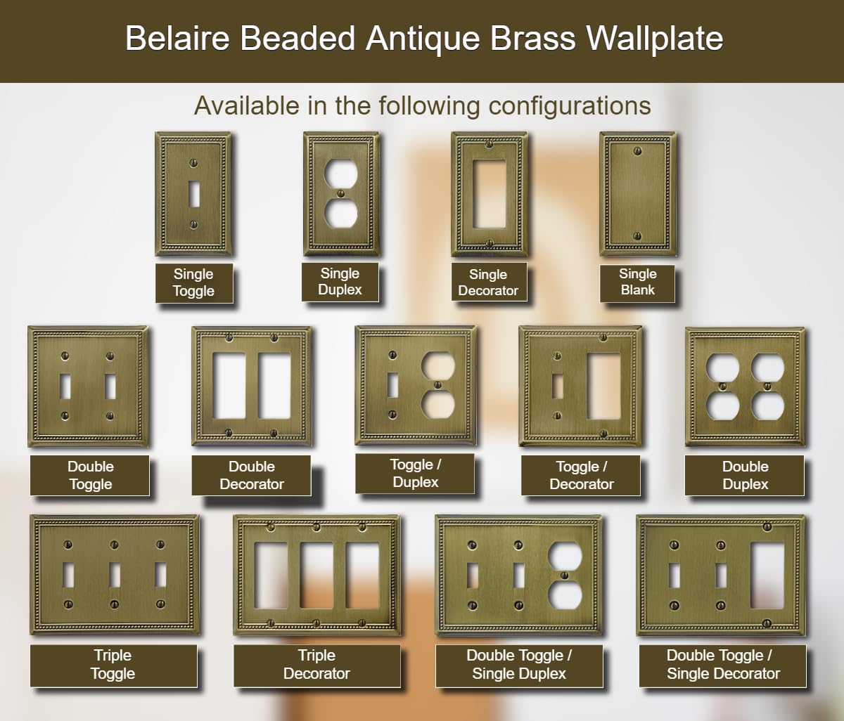 OKAWYC Belaire anti-corrosion metal wall plate maintains finish