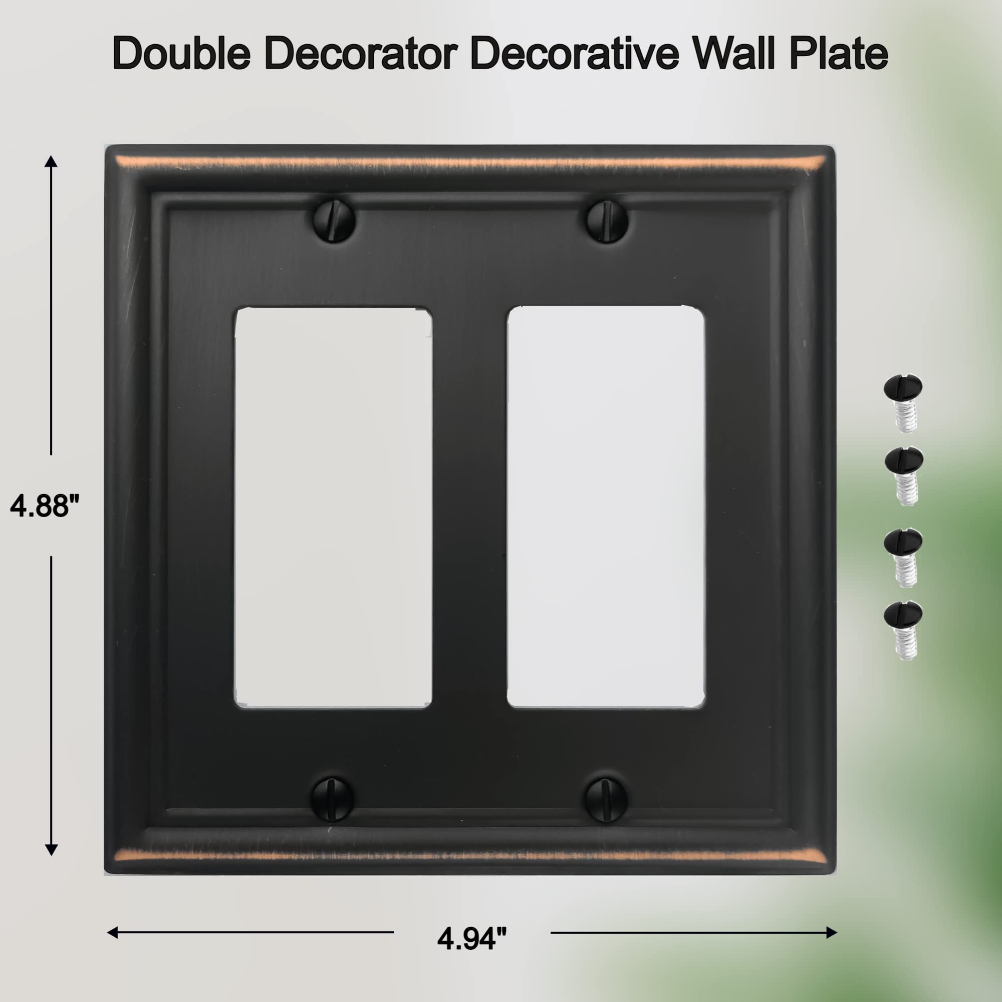 OKAWYC Luca Double Rocker Wall Plate; sturdy metal adds vintage charm and reliable switching.