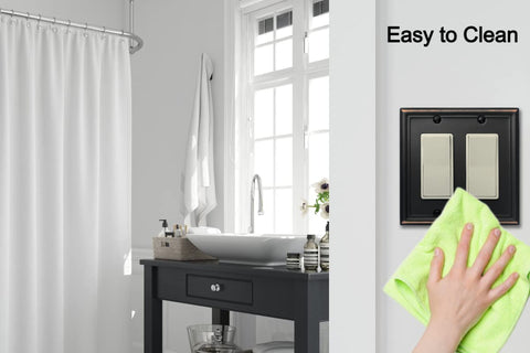 OKAWYC Luca Wall Plate for Receptacle and Dimmer; durable metal finish.