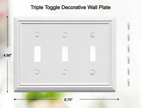 OKAWYC triple toggle switch cover white for a clean modern finish
